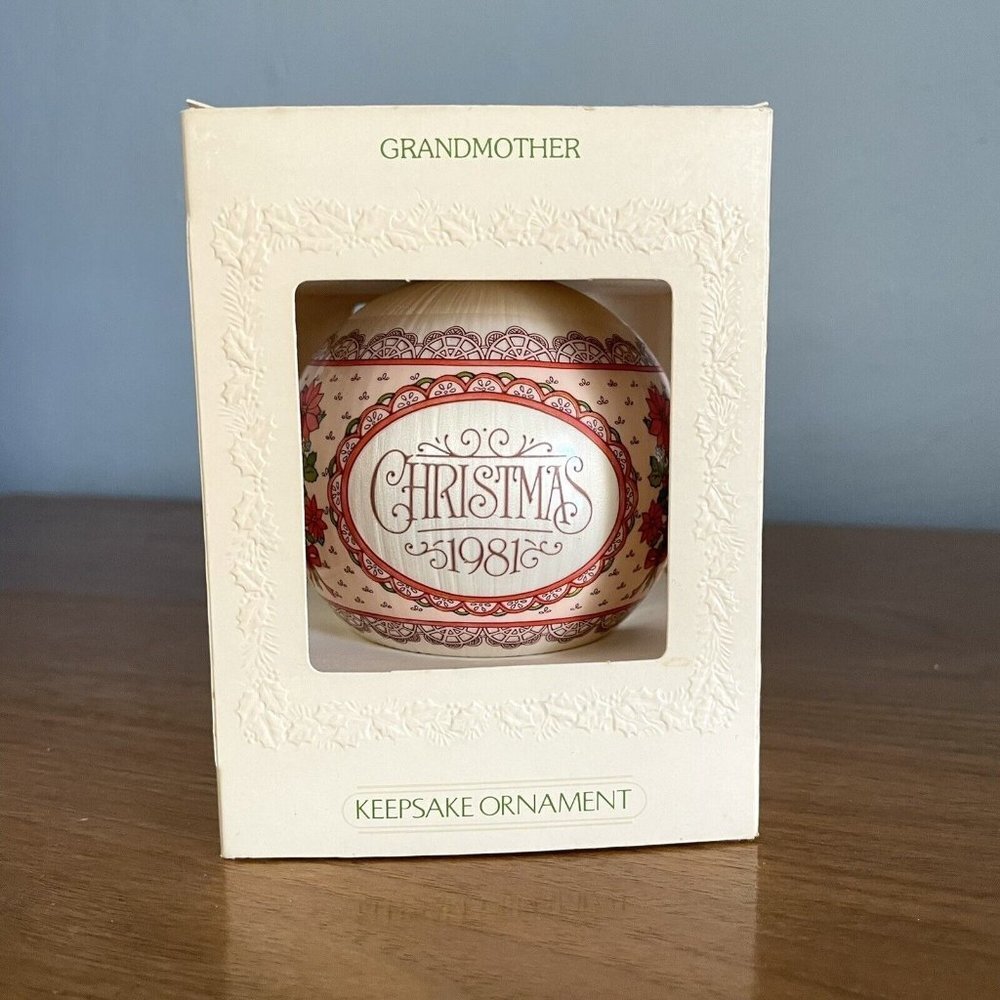NEW Hallmark Glass Ball Ornament Grandmother 1981 Christmas Tree Keepsake Decor